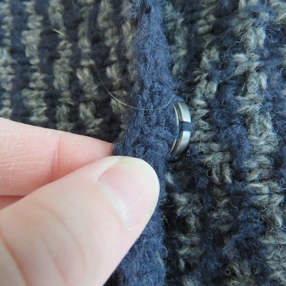 FREE PEOPLE Aztec Knit Wool Blend Open Back Cardigan Blue Red Boho - Size XS - Picture 6 of 12